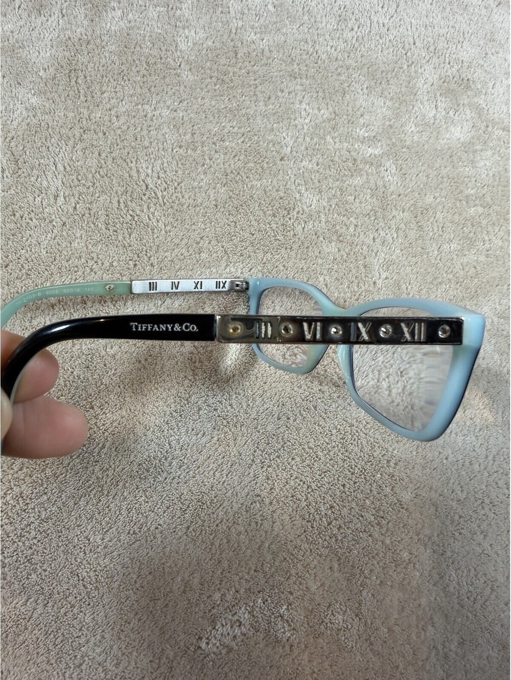 Tiffany & Co TF2103-B 8055 Eyeglasses 53-16-140 Black Tiffany Blue Frames